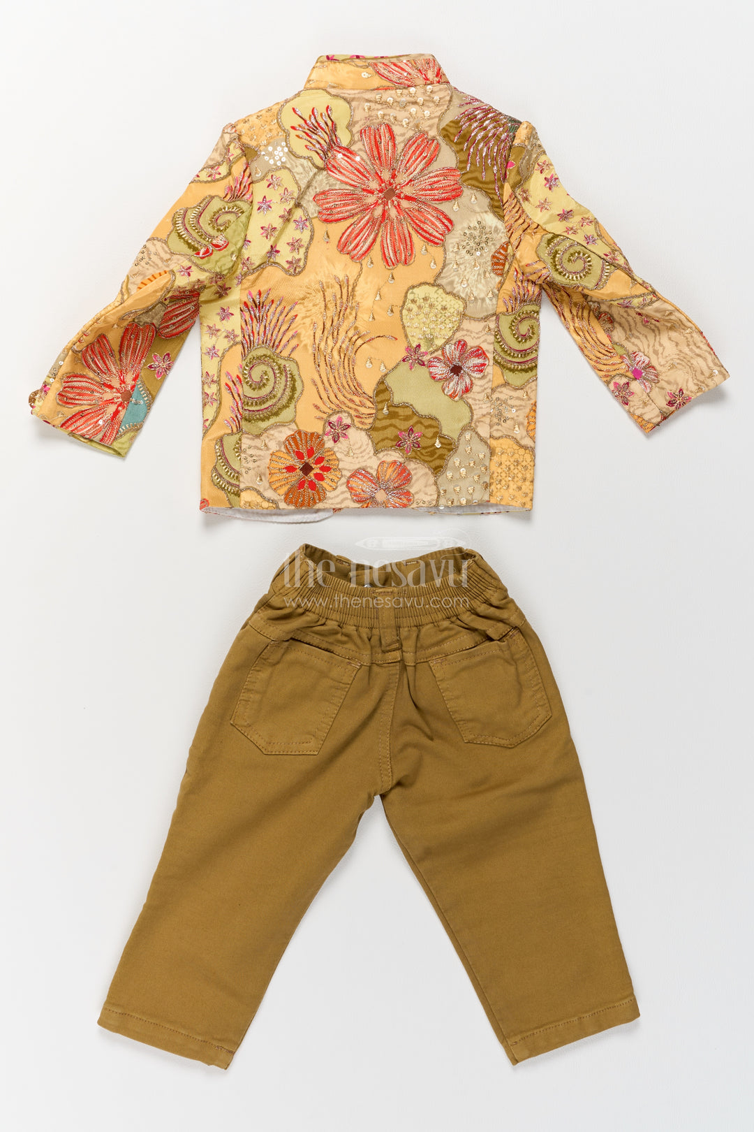Sherwani for Kids in Yellow for Family Celebrations