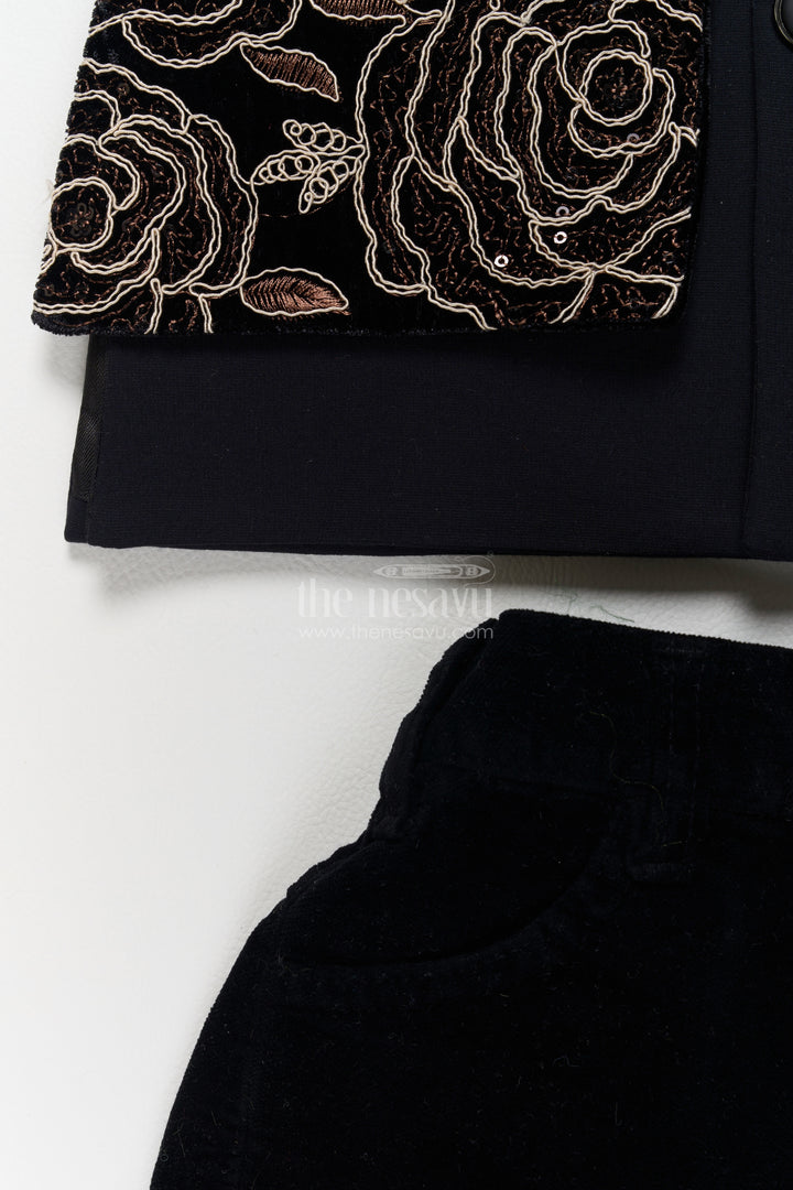 Boys Sherwani Set in Black for Special Functions