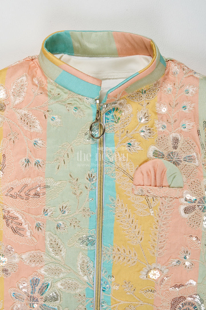 Boys Sherwani Set with Thread Embroidery for Family Functions