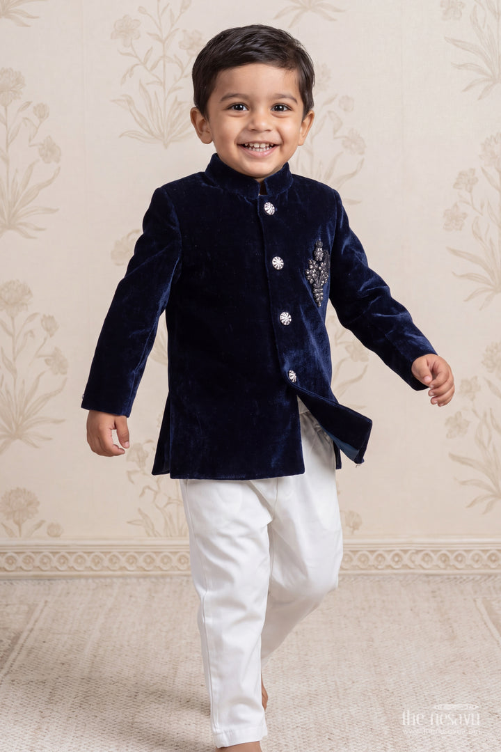 Kids Wedding Sherwani in Blue for Milestone Days