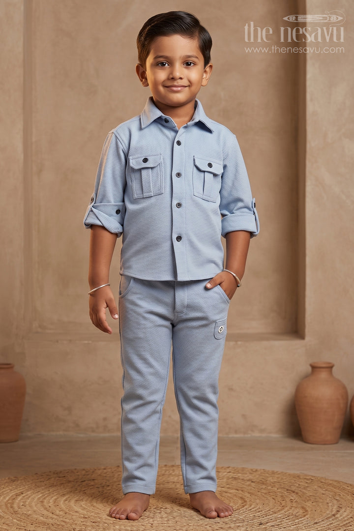 Boys Sleek Grey Shirt and Pant Settrendy Comfort