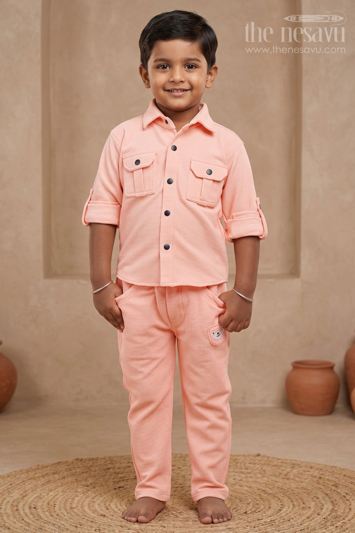 Boys Pastel Pink Shirt and Pant Settrendy and Comfortable
