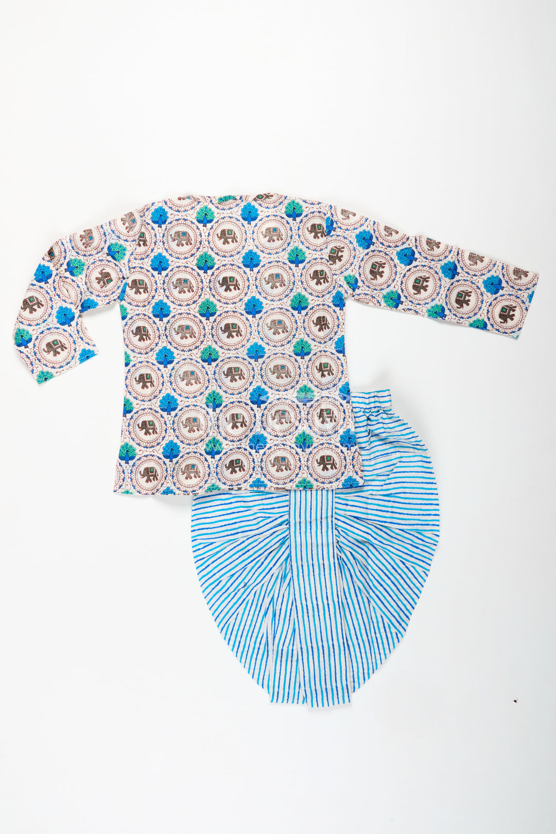 Geometric Print Dhoti Set For Boys Party Ready Style