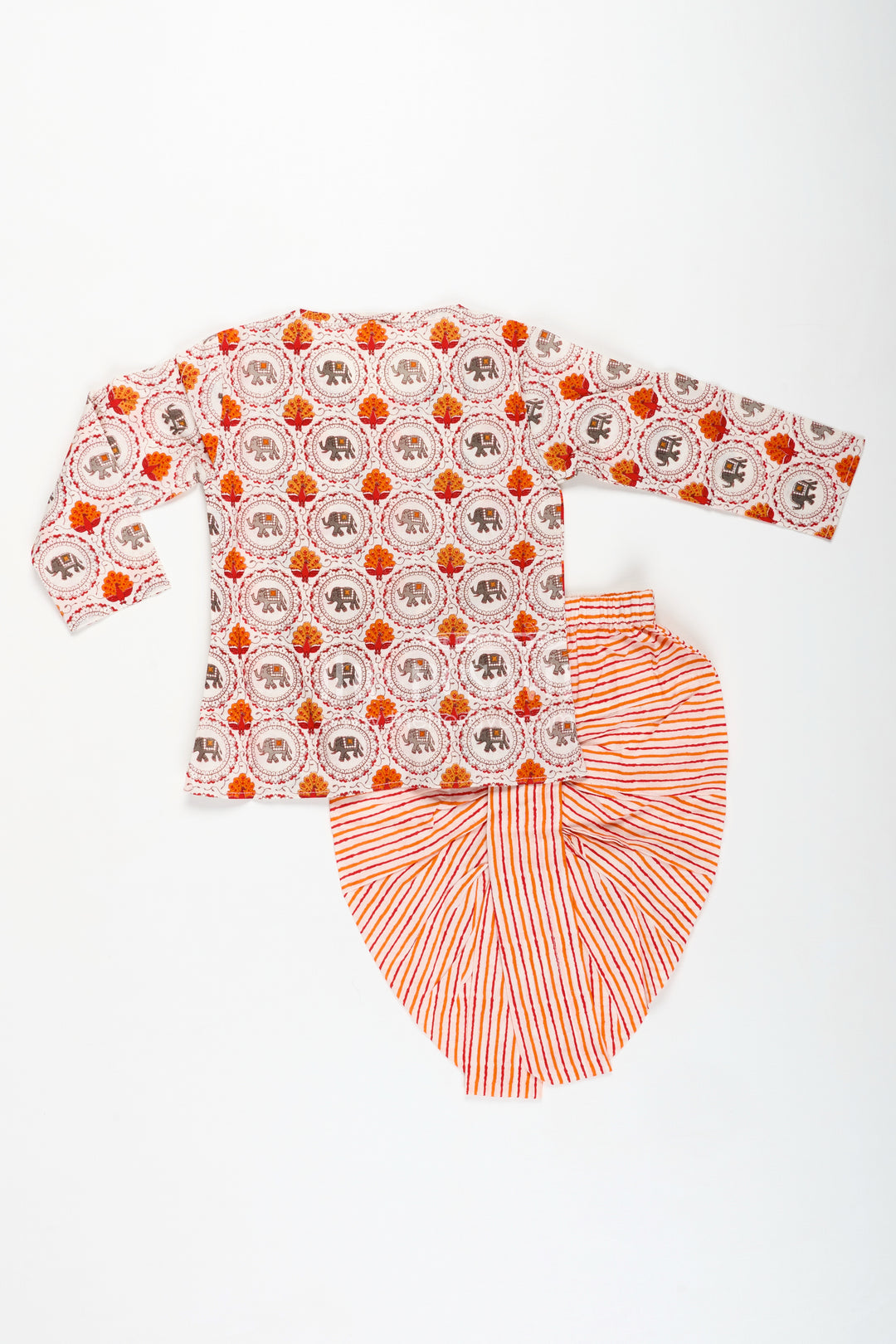 Floral Digital Dhoti Kurta For Boys Cultural Function Wear