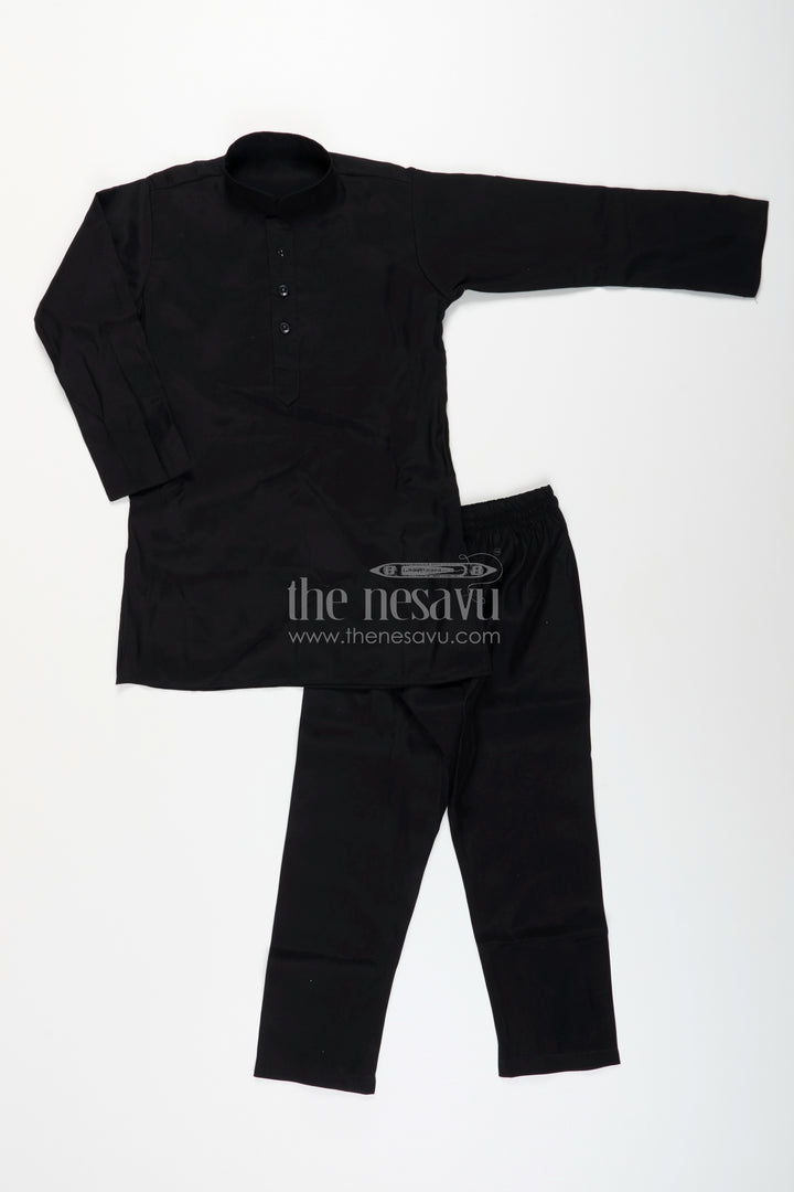 Boys black and gold checkered jacket set for evening functions