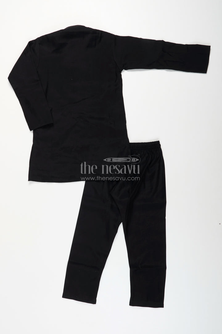 Boys black and gold checkered jacket set for evening functions