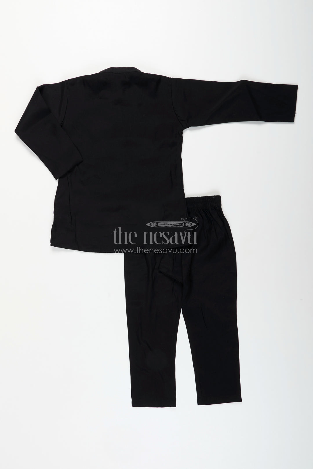 Boys black jacket set with gold leaf embroidery for Diwali and weddings