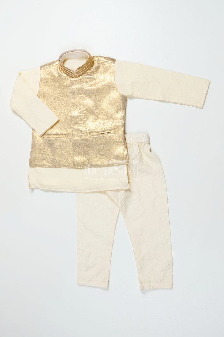 Boys Festive Jacket Kurta Set for Weddings and Traditional Celebrations