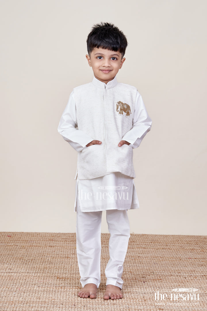 Toddler Boys Kurta Jacket Set for Weddings and Traditional Wear