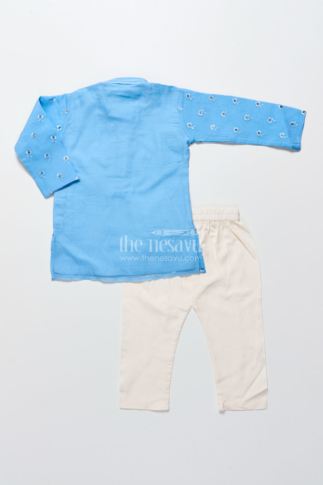 Boys Silk Shirt With Sequin Embroidery Ethnic Festive Wear For Toddler Boys