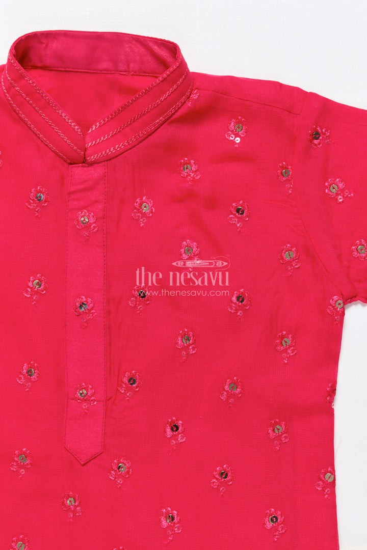 Kurta set for boys with embroidered viscose silk for festive wear