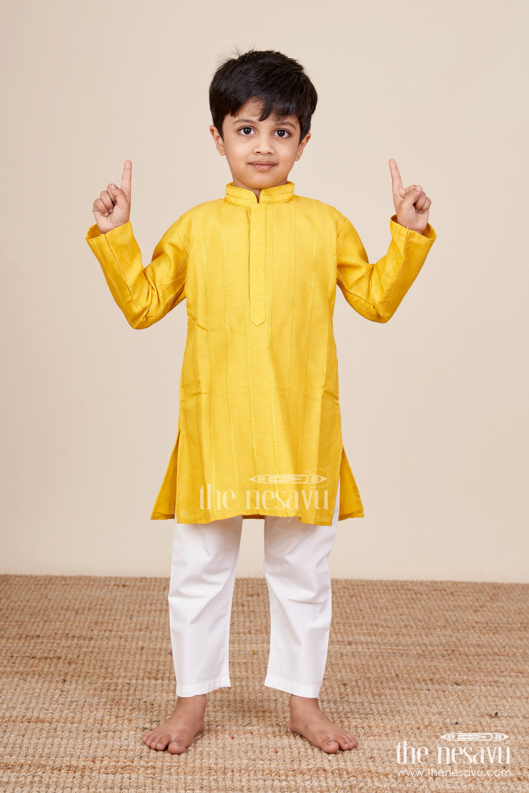 Boys silk kurta set for festivals and family celebrations