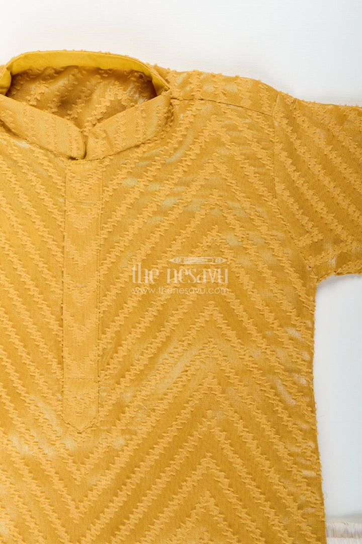 Boys chevron textured kurta set for wedding functions