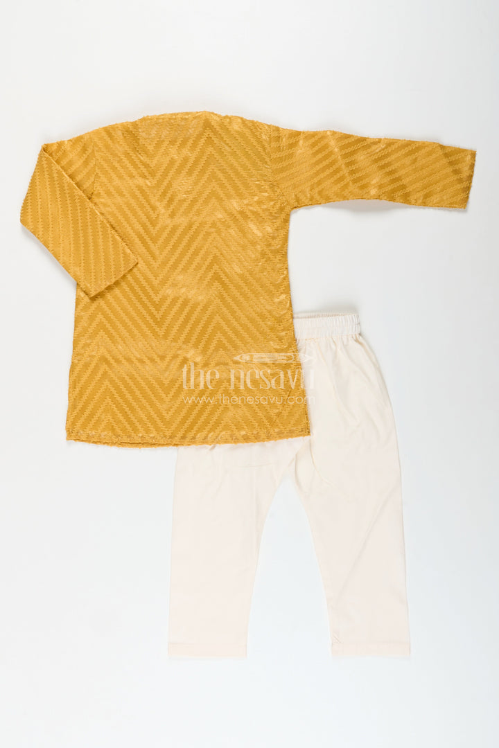 Boys chevron textured kurta set for wedding functions