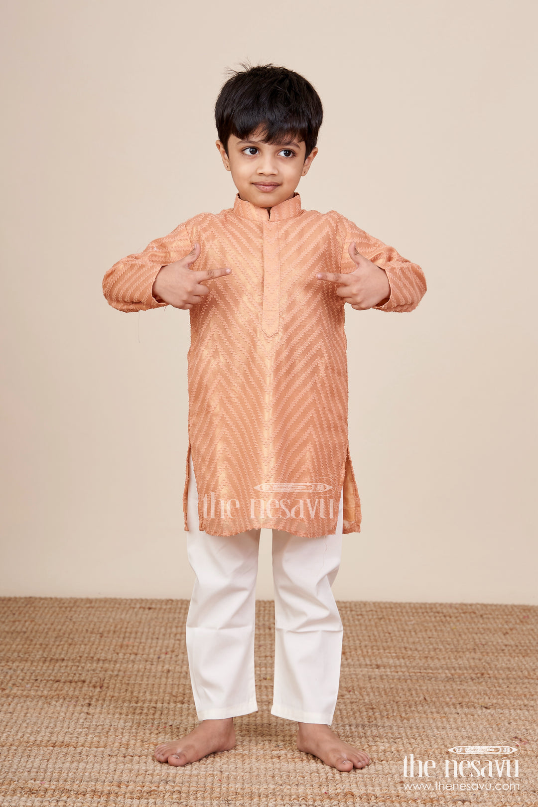 Boys ethnic silk kurta set for festive and cultural events