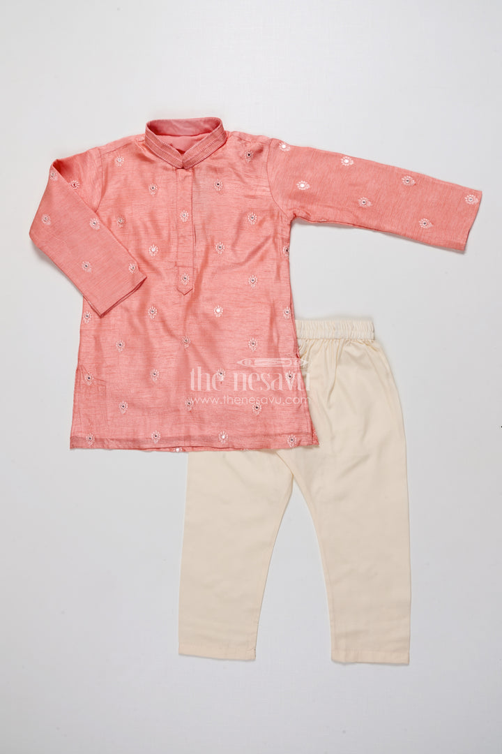 Boys Kurta Set with Embroidery for Wedding and Festive Occasions
