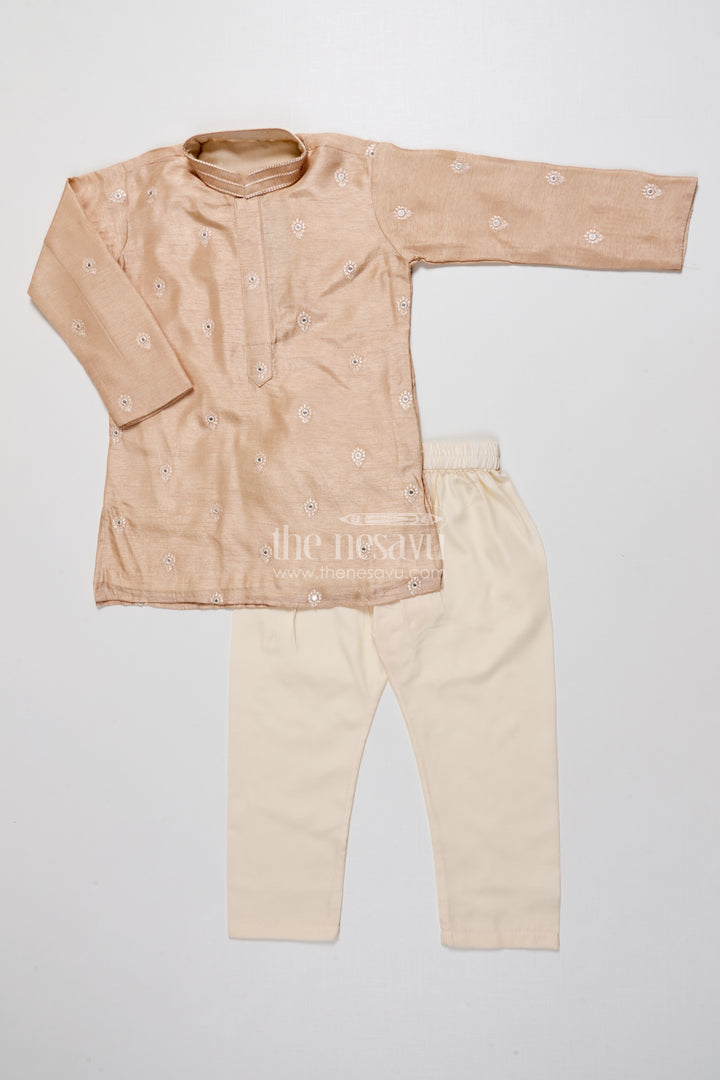 Kids Festive Kurta Set with Embroidered Detailing for Traditional Events
