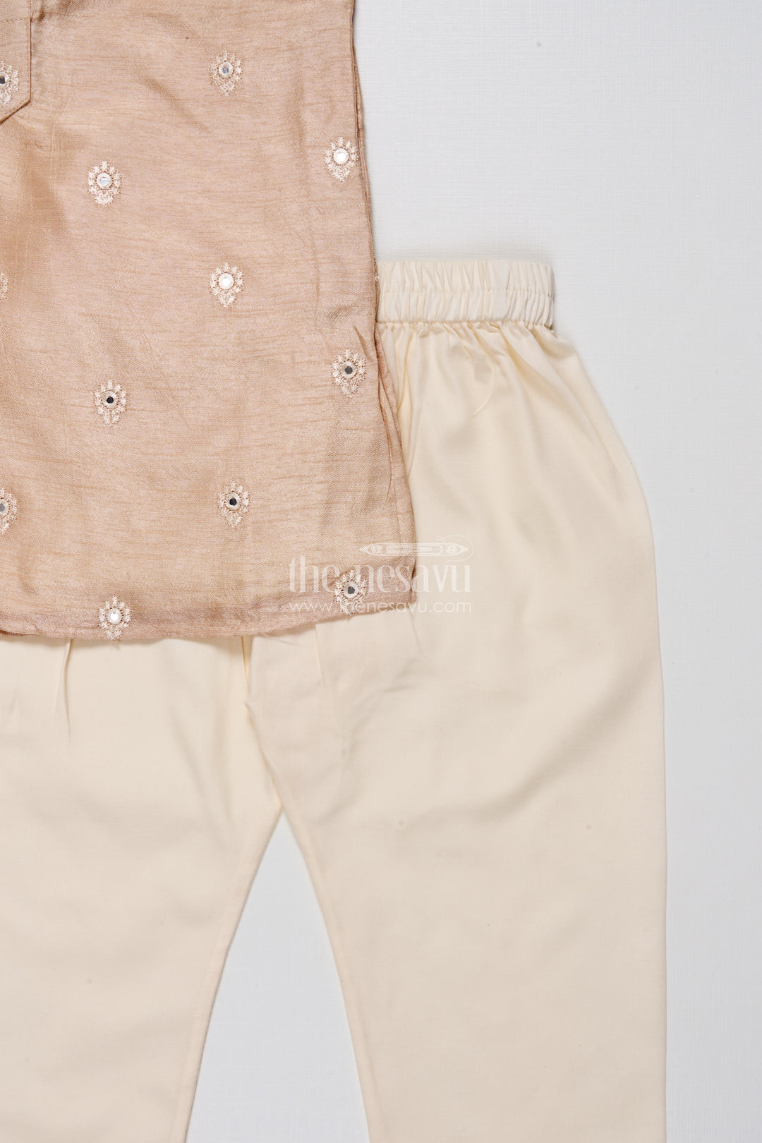 Kids Festive Kurta Set with Embroidered Detailing for Traditional Events
