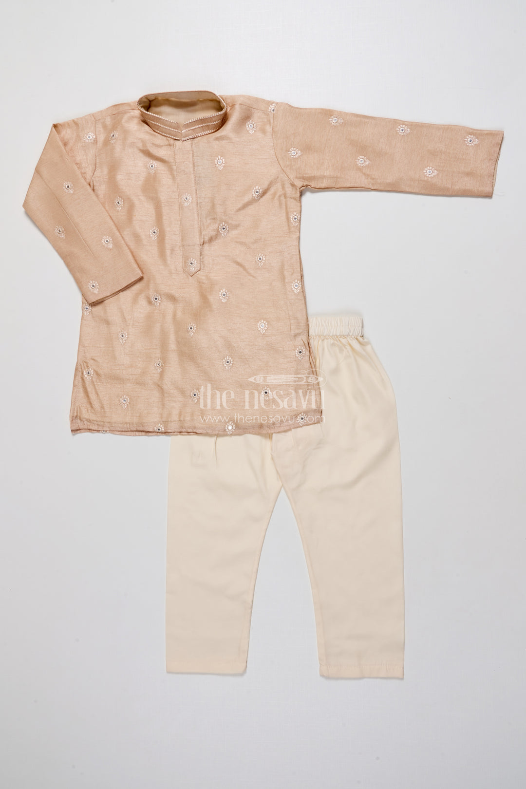 Kids Festive Kurta Set with Embroidered Detailing for Traditional Events