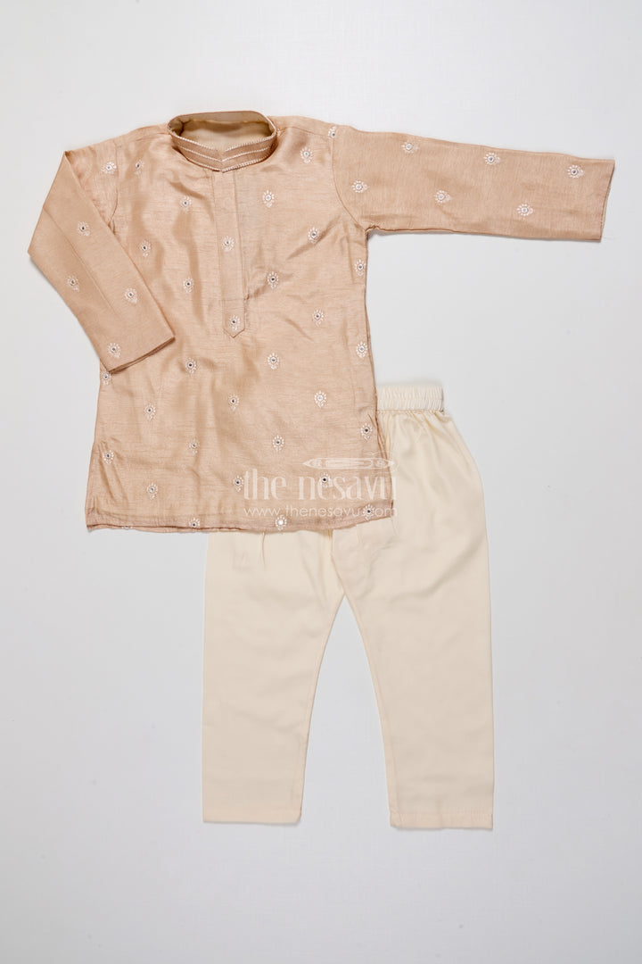Kids Festive Kurta Set with Embroidered Detailing for Traditional Events