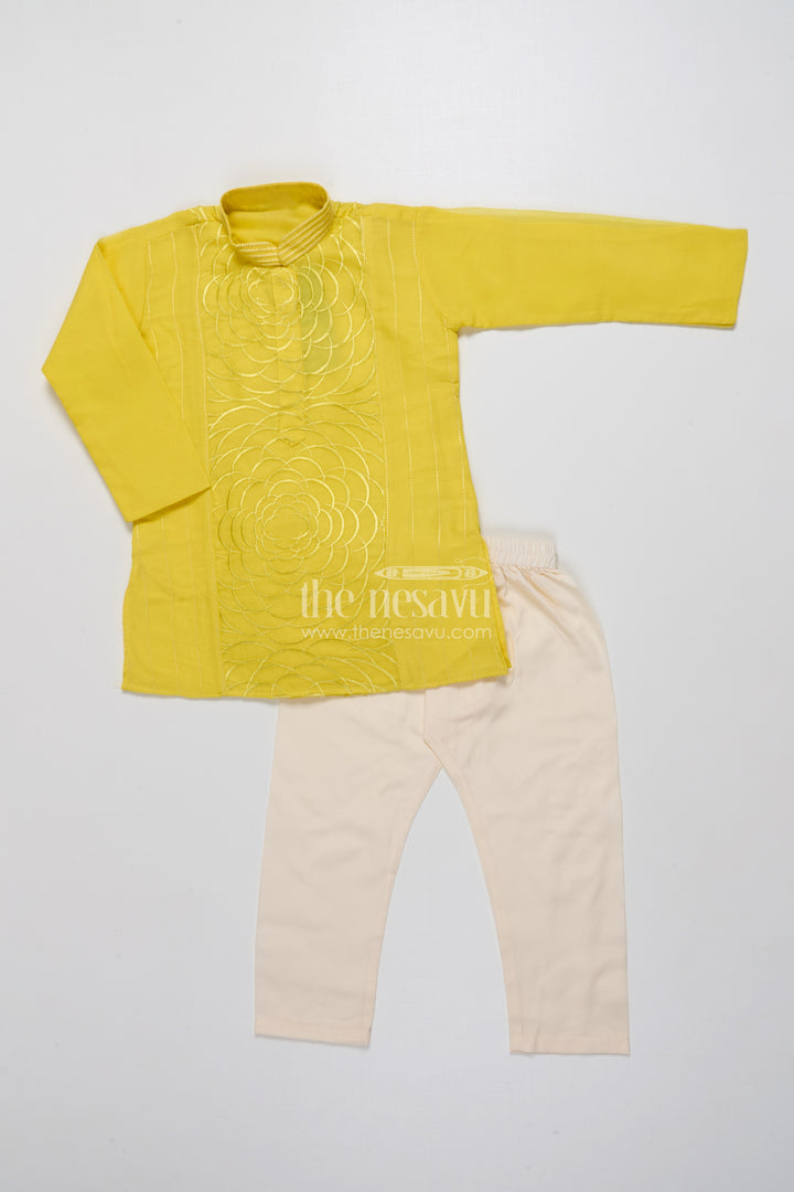 Boys Kurta Set with Thread Embroidery Traditional Festive Wear