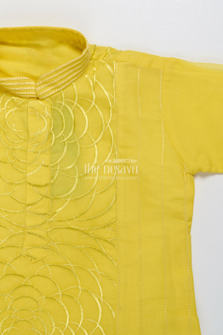 Boys Kurta Set with Thread Embroidery Traditional Festive Wear