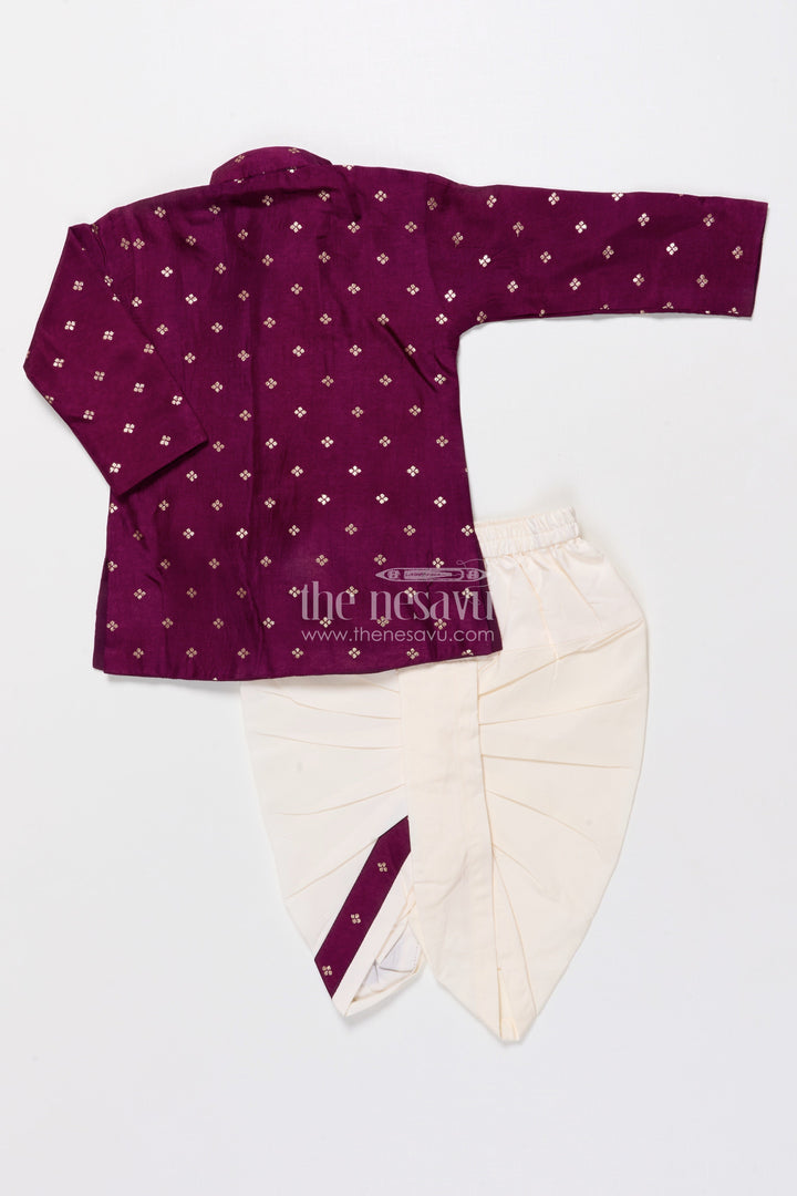 Traditional Boys Dhoti Kurta Set for Festive Occasions and Temple Ceremonies
