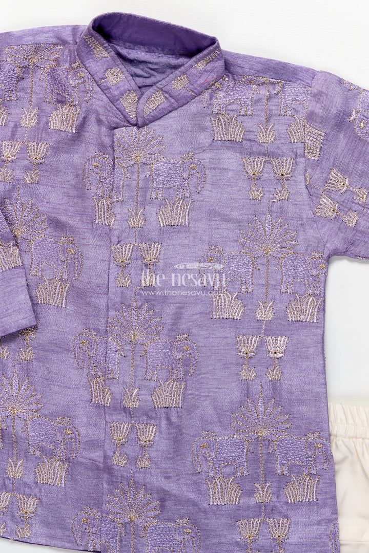 Boys kurta set with embroidery for weddings and festive functions