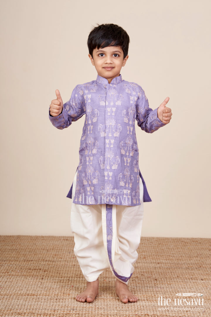 Boys kurta set with embroidery for weddings and festive functions