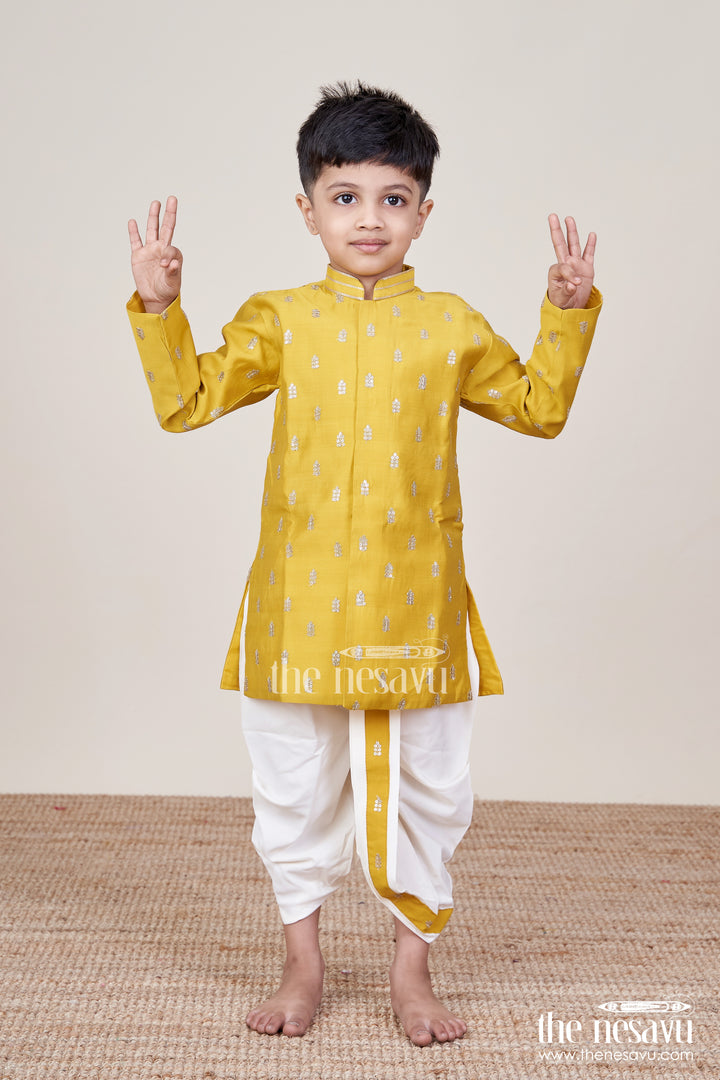 Boys Silk Dhoti Kurta Set for Weddings and Festive Celebrations