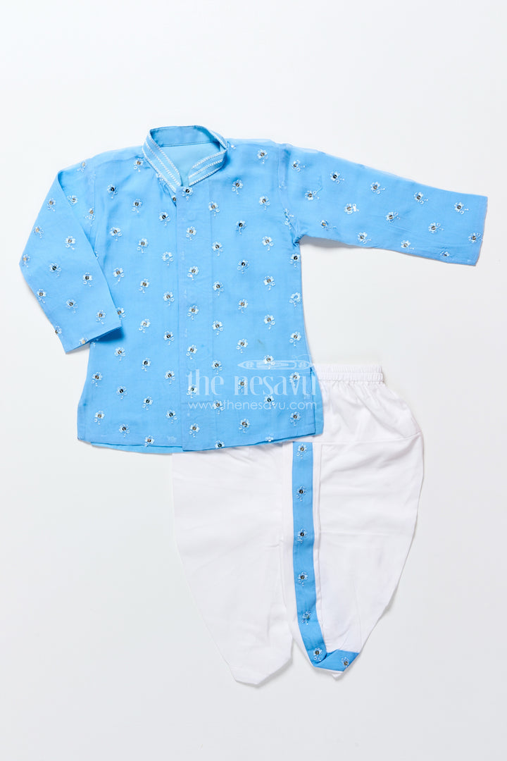 Dhoti set for boys with embroidered kurta for traditional events