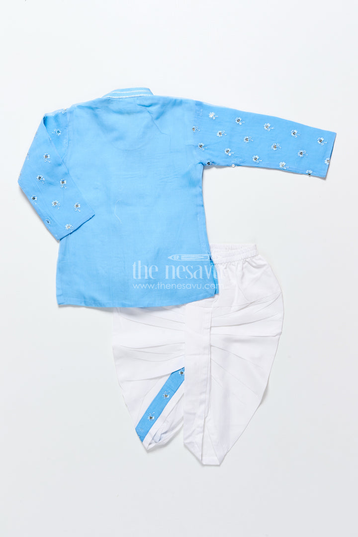 Dhoti set for boys with embroidered kurta for traditional events
