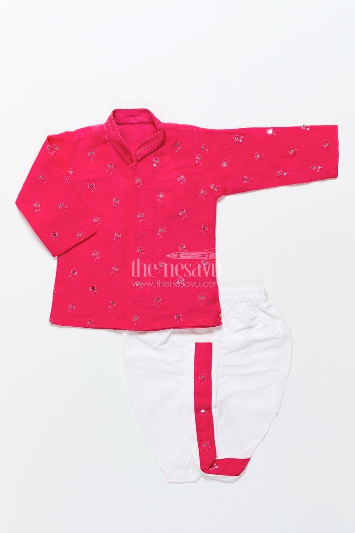 Dhoti set for boys with embroidered kurta for ethnic occasions