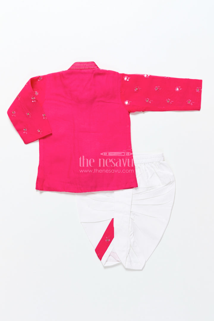 Dhoti set for boys with embroidered kurta for ethnic occasions