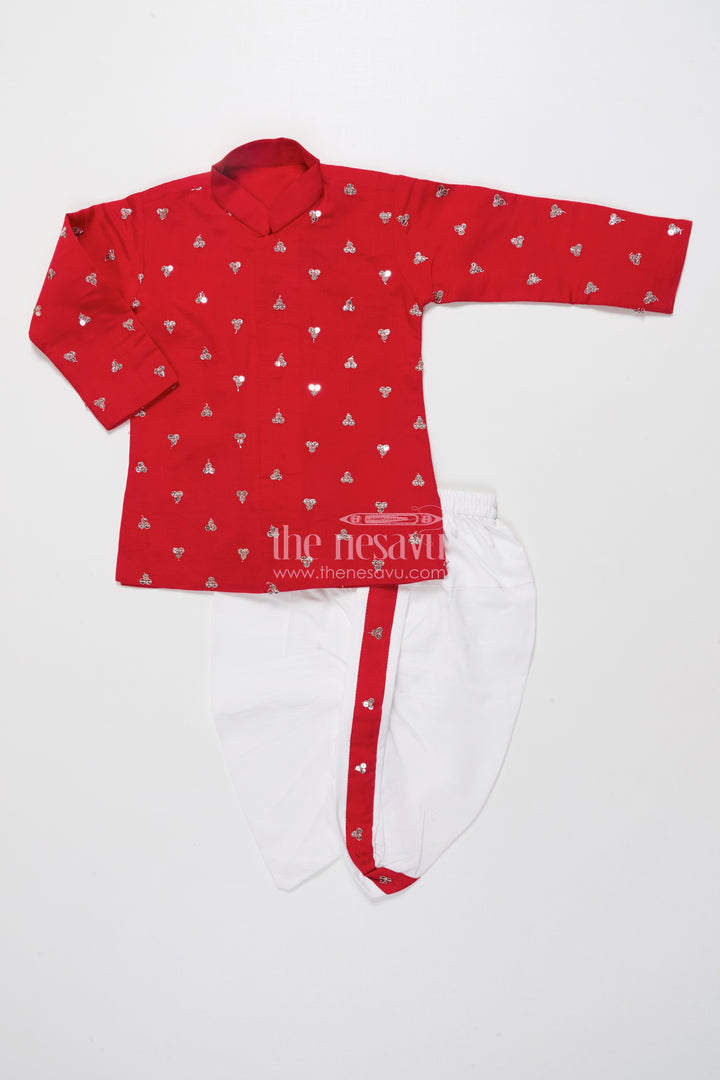 Boys Dothi Set with Sequence Embroidery Traditional Festival Wear