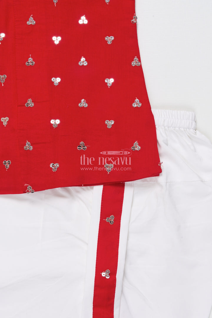 Boys Dothi Set with Sequence Embroidery Traditional Festival Wear