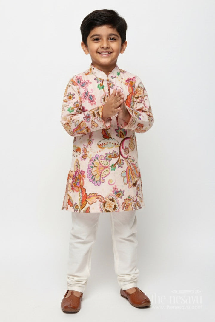 Boys Printed Kurta Set for Birthday Parties and Ethnic Day