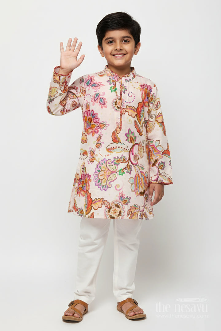 Boys Printed Kurta Set for Birthday Parties and Ethnic Day