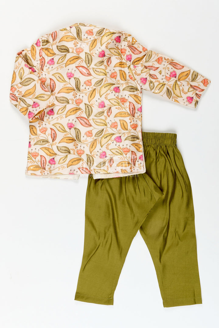 Boys digital print kurta dhoti set for temple visits and festive outings