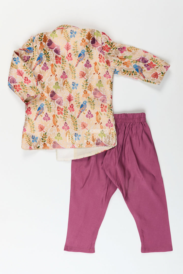 Printed kurta pajama set for boys ideal for ethnic day and family celebrations