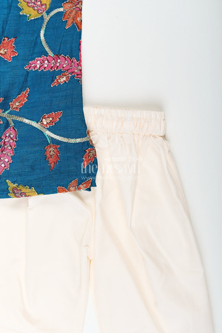 Boys kurta set with embroidery for festivals and formal occasions
