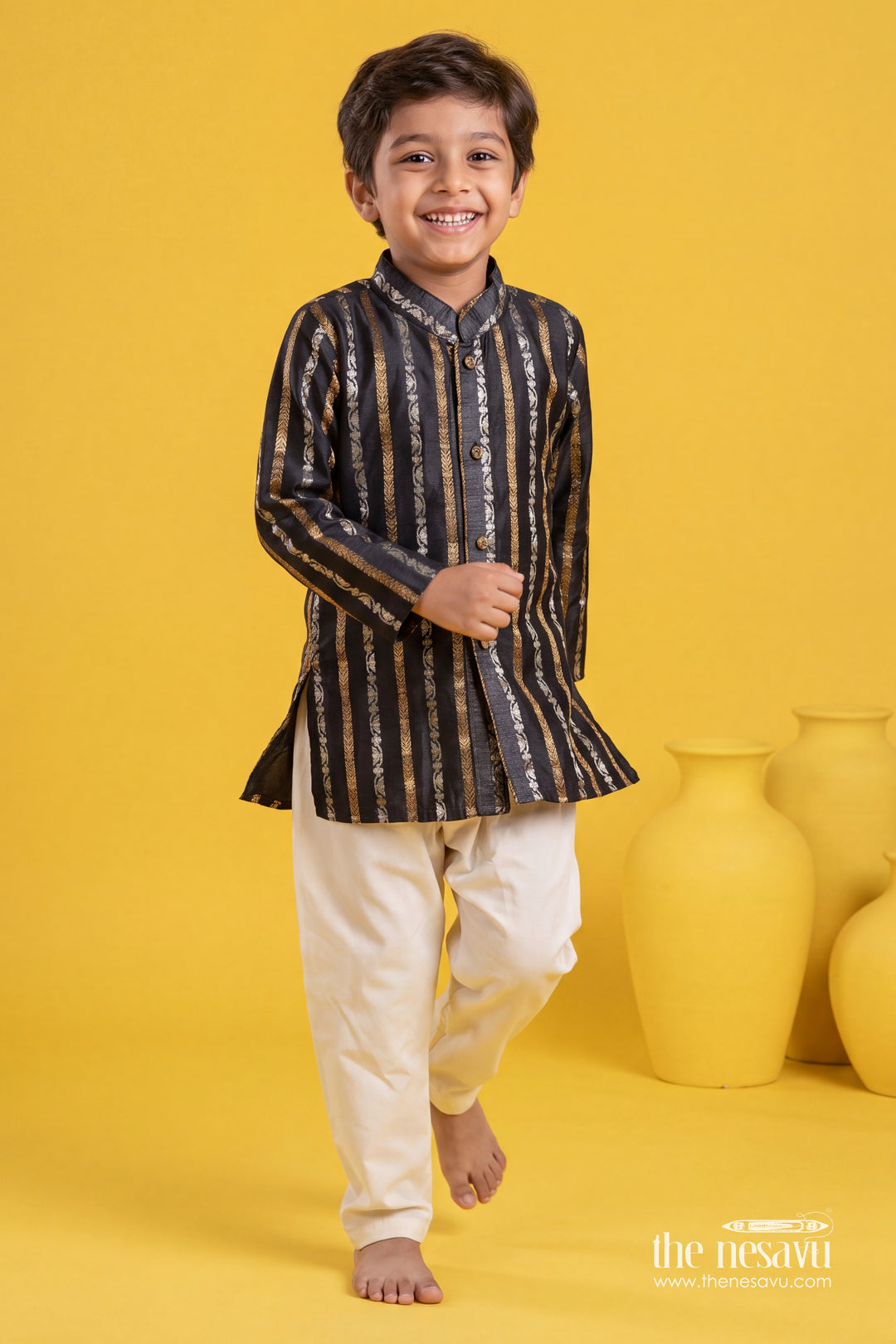 Boys Traditional Kurta Set for Weddings Temple Visits and Festive Events