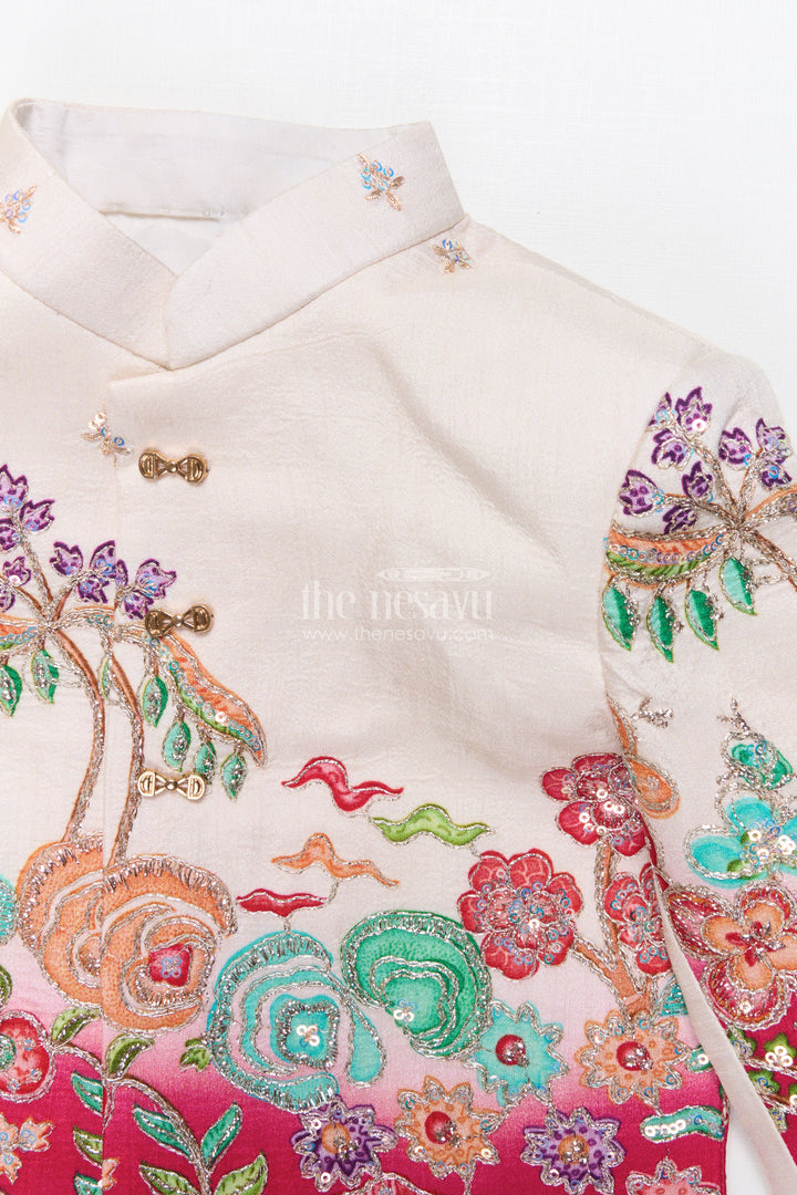 Embroidered Boys Sherwani Set for Festive Weddings and Cultural Functions