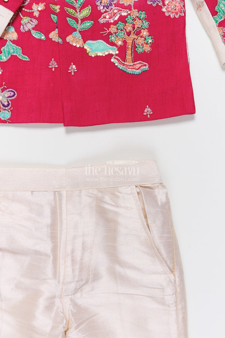 Embroidered Boys Sherwani Set for Festive Weddings and Cultural Functions