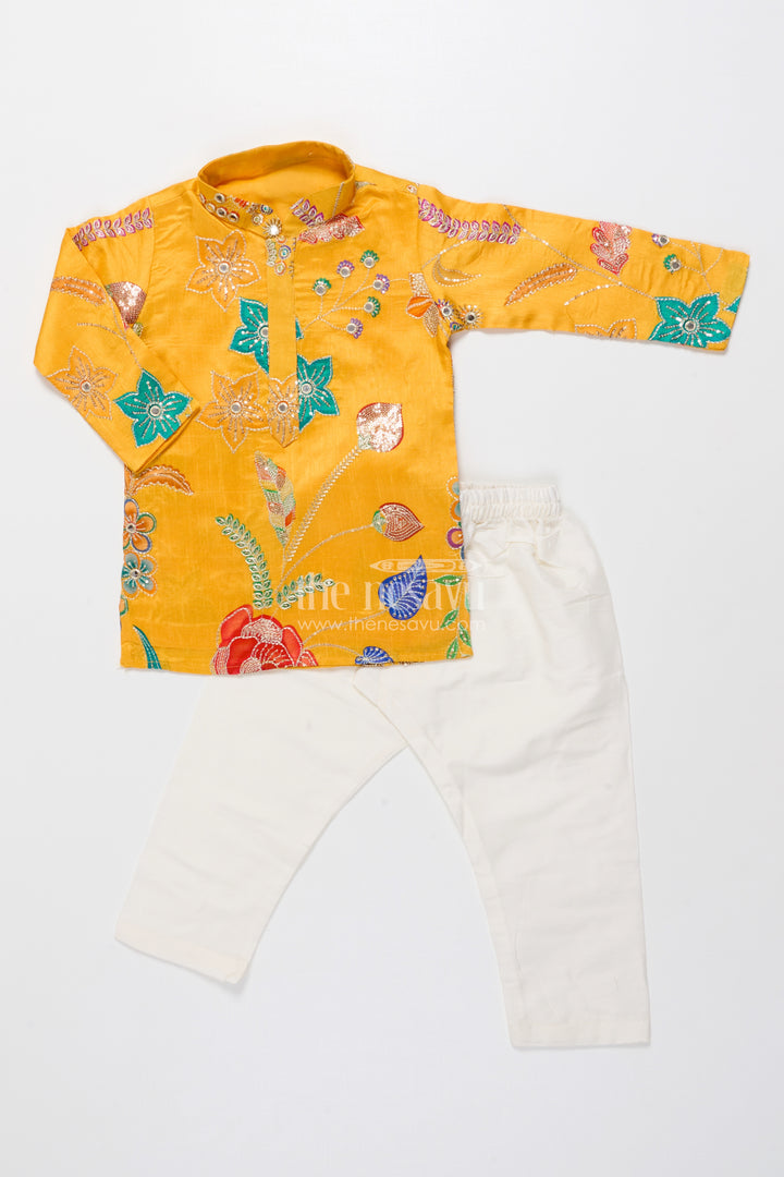 Designer Embroidered Boys Kurta Set for Festive Occasions and Family Gatherings