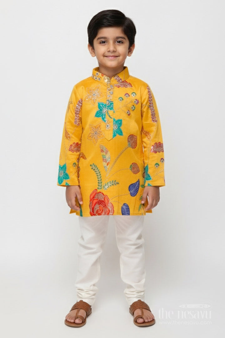 Designer Embroidered Boys Kurta Set for Festive Occasions and Family Gatherings