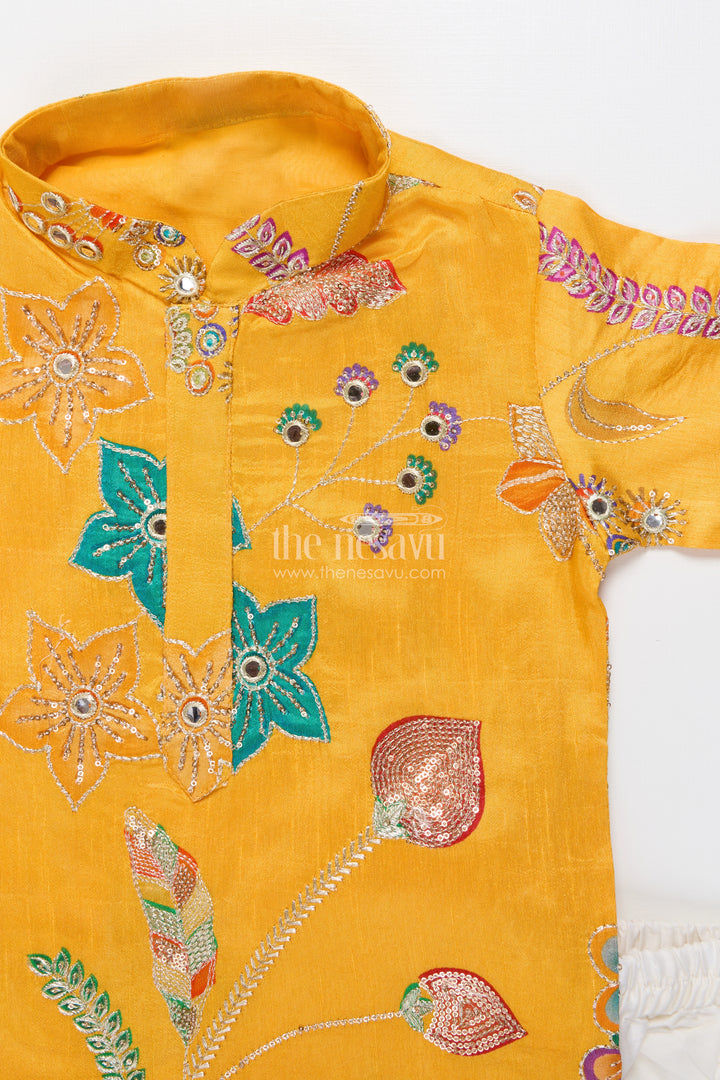 Designer Embroidered Boys Kurta Set for Festive Occasions and Family Gatherings