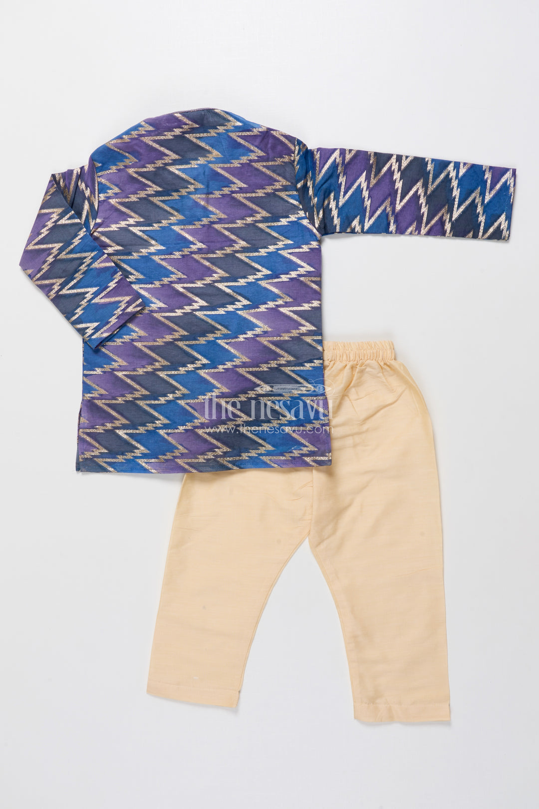 Boys Kurta Set with Banarasi Weave Design for Wedding and Ethnic Day