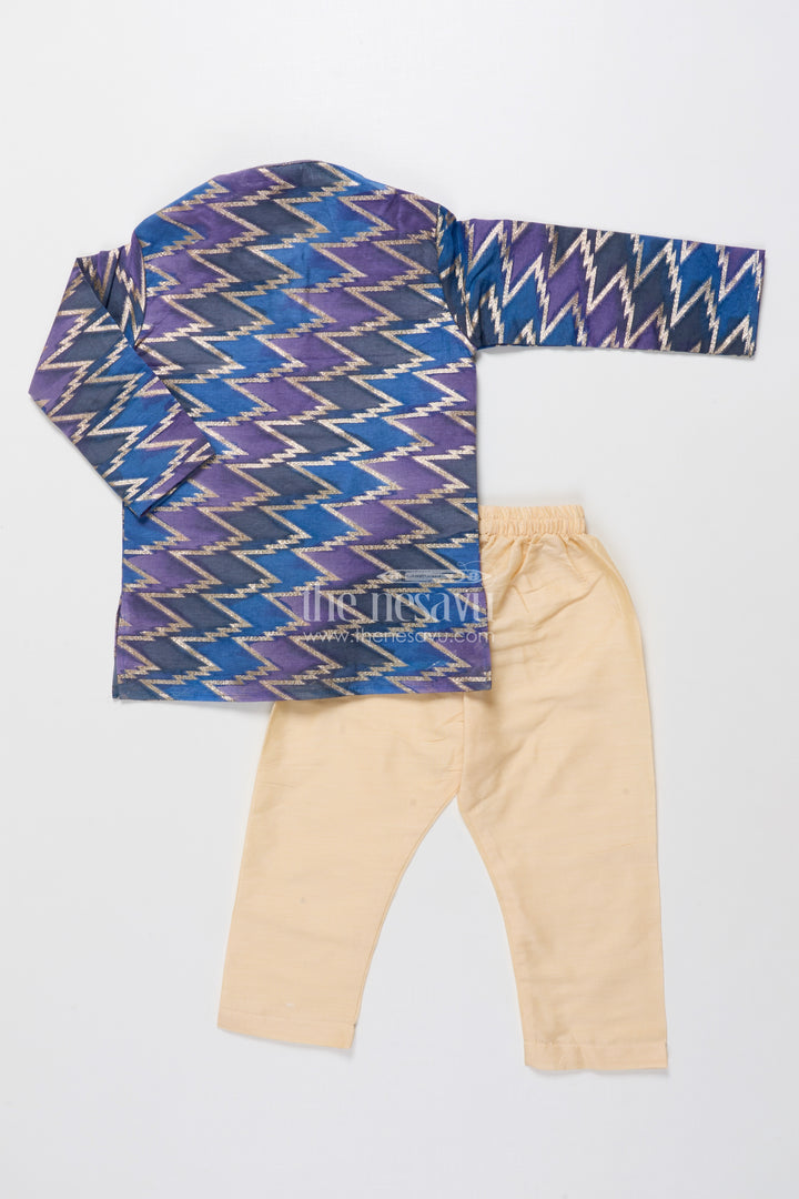 Boys Kurta Set with Banarasi Weave Design for Wedding and Ethnic Day