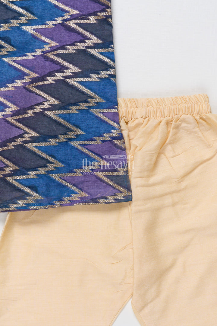 Boys Kurta Set with Banarasi Weave Design for Wedding and Ethnic Day